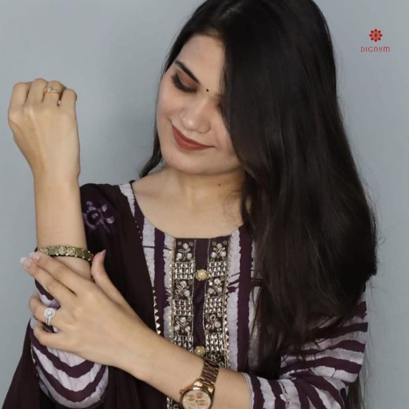 Beautiful Rayon Striped Pattern Kurta Pant and Dupatta - Picture 2 of 5